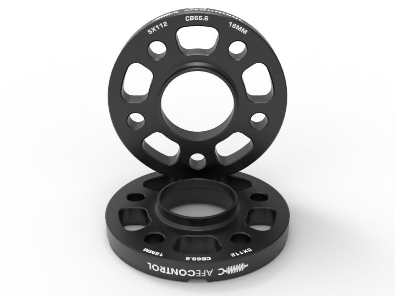 aFe CONTROL Billet Aluminum Wheel Spacers 5x112 CB66.6 18mm - Toyota GR, photo 1 of 1