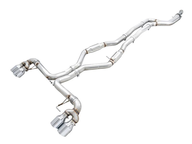 AWE Tuning 2019+ BMW M340i (G20) Track Edition Exhaust - Quad Chrome Silver Tips, photo 1 of 1